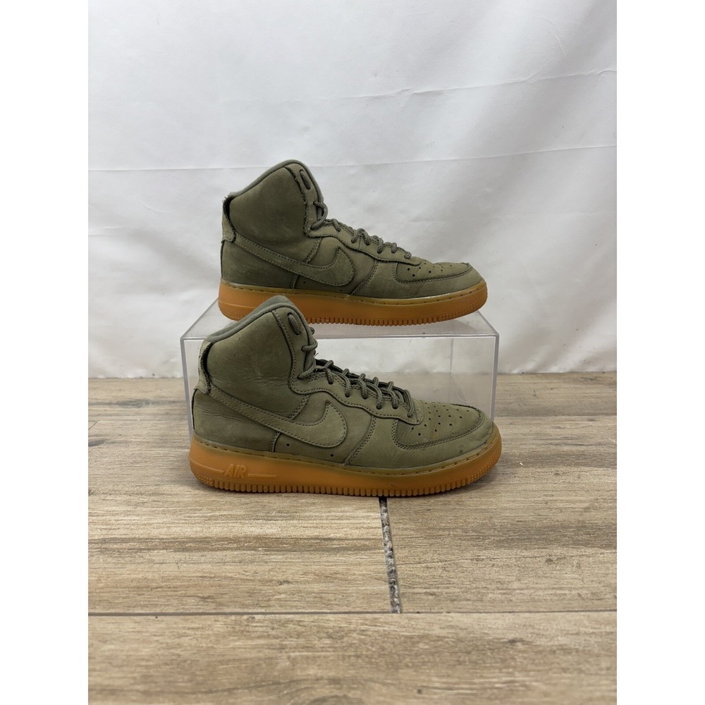 NIKE AIR FORCE 1 HIGH WB GS 922066-202‎ Youth Size 6 Women's 7.5 Olive Green